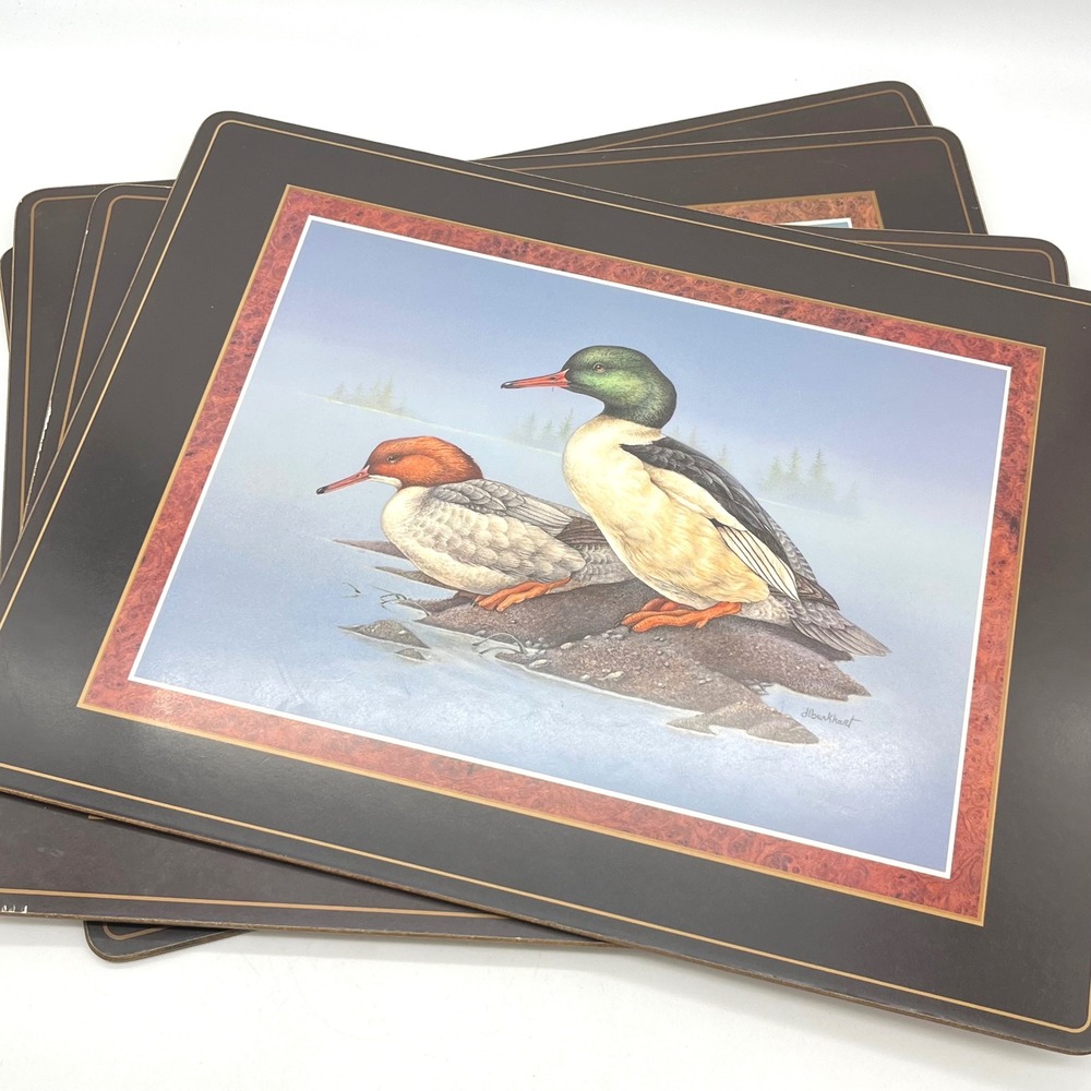Pimpernel Set of 4 Duck Art Placemats Cork Back Wildlife‎ Nature England